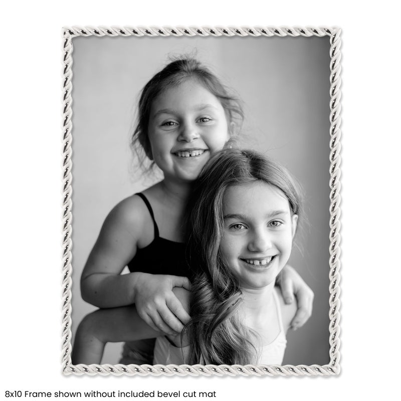 Lawrence Frames Silver Metal Rope 8x10 Matted for 5x7 Picture Frame (710080) - Image 2